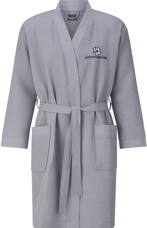 Jan Vanderstorm - ARETTI - Badjas - Grijs - Comfort Fit - 100% Katoen