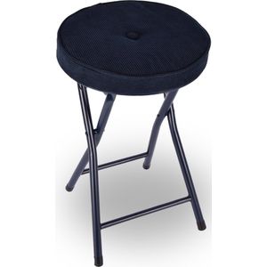 Klapstoel met zithoogte van 45 cm Vouwstoel velvet zitvlak - stoel - tafelstoel- RIBCORD - tafelstoel - klapstoel - Velvet klapstoel - Luxe klapstoel - Met kussentjes - FLUWEEL- Stoelen - Klapstoelen - Stoeltje - Premium chair - Blauw