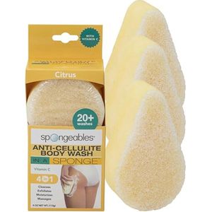 Exfoliërende bodywasspons voor cellulitis met vitamine C en citrus - 3 stuks