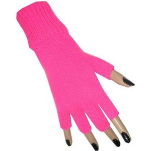 Vingerloze handschoen fluor roze