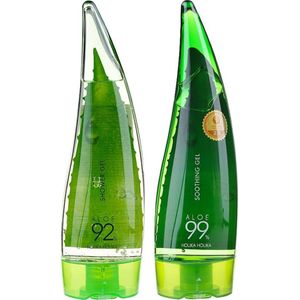 Holika holika set met aloë vera 99% - Verzachtende gel voor gezicht, lichaam en haar 250ml + douchegel 92% aloë vera 250ml