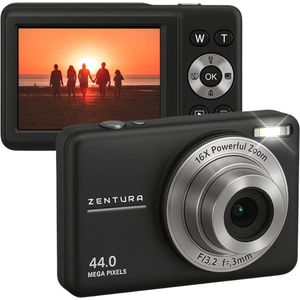 Zentura Digitale Camera - Fototoestel - Fotocamera - Compact Camera - Vlog Camera - Voor Kinderen - Inclusief 32GB