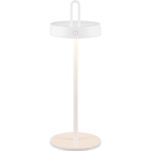 Home Sweet Home - Draadloze Oplaadbare LED Tafellamp - Binnen & Buiten - Dimbaar - ø12.8 x 36.6 cm - Warmwit licht - 3000mAh - White