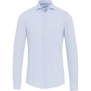 Pure - Overhemd Functional Pied De Poule Blauw - Heren - Maat 39 - Slim-fit