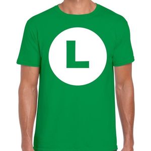Luigi loodgieter verkleed t-shirt groen voor heren - carnaval / feest shirt kleding / kostuum L