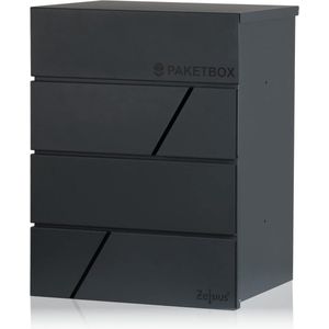 Pakketbrievenbus met Pakketvak van Gepoeerd Staal - Antraciet