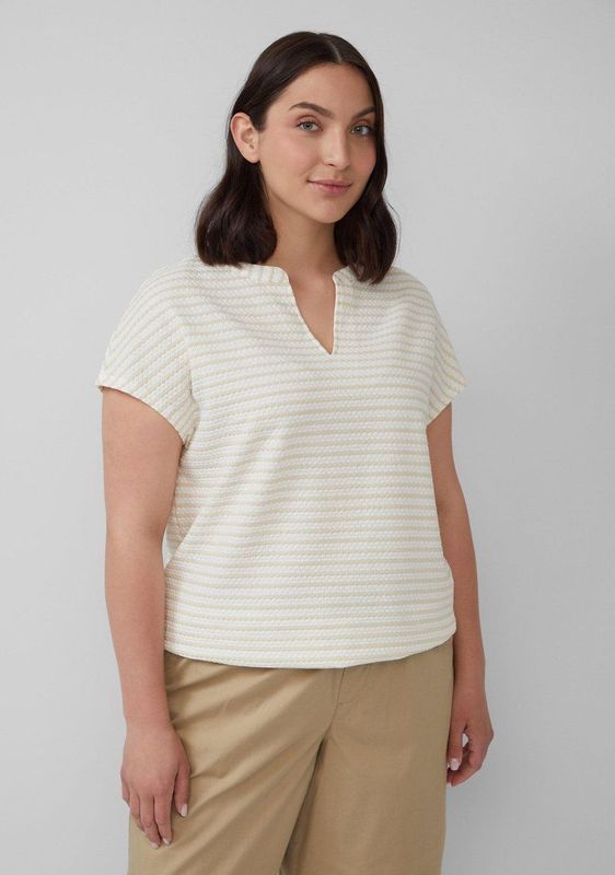 s.Oliver - T-Shirt - Casual - Met Gestructureerd Jacquardpatroon