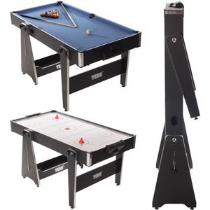 Strength- Opklapbare 5Ft Multi Game tafel - pooltafel - Airhockey