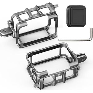 Beschermende Kooi voor Insta360 Ace/Ace Pro Action Camera - Aluminium Frame met Siliconen Lens Cap & Quick Release 1/4 ""Adapter Beugel