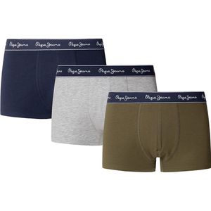 Pepe Jeansvoor mannen. PMU11195 Set 3 boxershorts Effen rood, grijs, zwart (L), Homewear, Katoen
