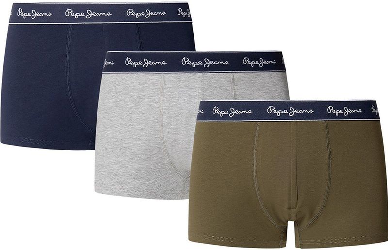 Pepe Jeansvoor mannen. PMU11195 Set 3 boxershorts Effen rood, grijs, zwart (L), Homewear, Katoen