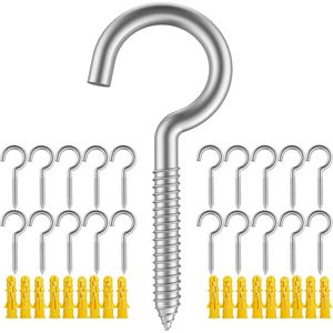 Goodivery ® Set van 20 Zware Metalen Schroefhaken voor Diverse Toepassingen