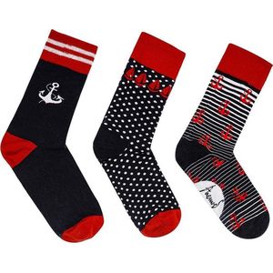 AnemosS Kleurrijke fancy sokken met fantasievolle patronen - Set van 3 - Multicolor - Maat 41-46, Heren