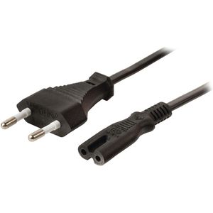 Valueline stroomkabel Euro-plug mannelijk - IEC-320-C7 2,00 m zwart