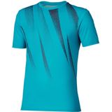 Mizuno Core Graphic Short Sleeve Tee Capri Breeze Heren Maat S
