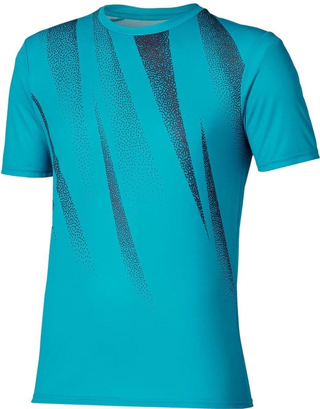 Mizuno Core Graphic Short Sleeve Tee Capri Breeze Heren Maat S