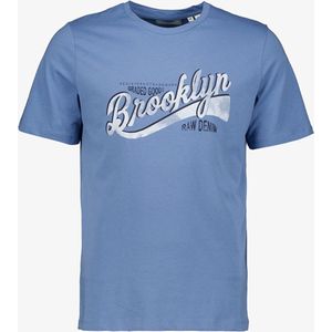 Produkt heren T-shirt met tekstopdruk blauw - Maat XL