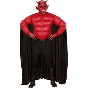 Widmann - Duivel Kostuum - Super Duivel Red Devil Kostuum - Rood, Zwart - Small - Halloween - Verkleedkleding
