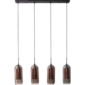 AnLi Style Hanglamp 4L smoke glas-geperforeerd staal