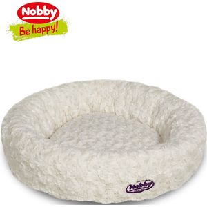 Nobby Hondenmand – Kattenmand – Hondenkussen – Kattenkussen – ⌀ 45 cm – Wasbaar – Antislip – Wit