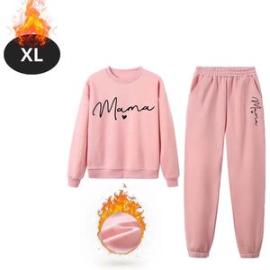 Nivard Joggingpak - Huispak - Volwassenen - Trainingspak - Comfortabel - Joggingsbroek - Tracksuit - Dames - Winter - Roze - XL