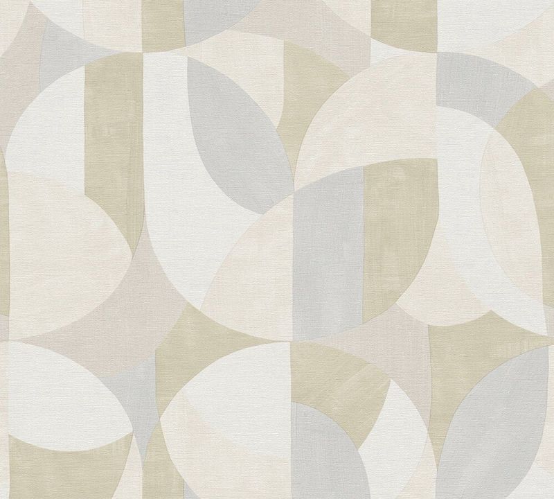 GRAFISCH BEHANG | Abstract - Grijs Crème Beige Wit - A.S. Création French Affair