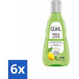Guhl - Shampoo - Fris & Luchtig - 250 ml - Voordeelverpakking - 6 stuks