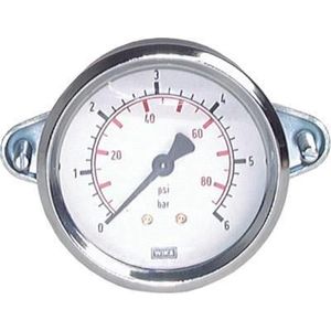 0..60 Bar Paneelmontage Manometer Staal/Messing 63 mm Klasse 2.5 (Beugel) - MW06063SH-TP