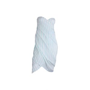 Pareo Hamamdoek Aquastreeps Light Blue - 190x90cm - Pareo - Omslagdoek - Ultradun Strandlaken - Sneldrogende Saunadoek - Saunalaken - Stranddoek - Reishanddoek - Sneldrogende handdoeken