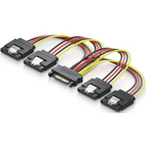 SATA Voedingsadapter Y-Adapter - 1x SATA-Bus naar 4x Stekker - Interne HDD SSD Voedingskabel
