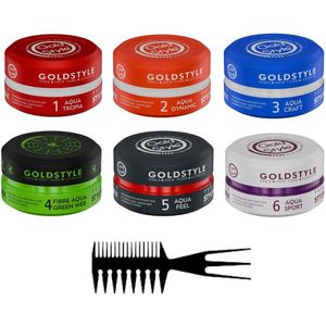6 Soorten Gold Style Haarwax - Voor Mannen - Hair Styling Wax - 900 ml - Haar Wax Mannen