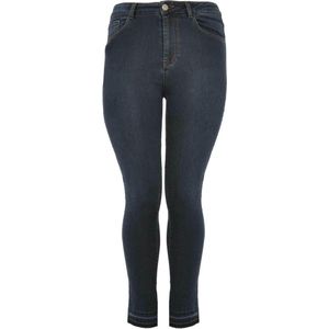 Yoek | Grote maten - dames jeans high waist - donkerblauw
