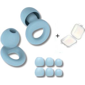 BMJ Trading® - Oordoppen voor Slapen - Earplugs - Reizen - Overprikkeling - Earplugs - Blauw - SNR 26 dB - Sleep Plugs - Opbergdoosje - Festival Oordopjes - Herbruikbare Gehoorbescherming - Siliconen voor Slaap en Gevoeligheid - 8 Dop