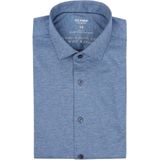 OLYMP - Overhemd Level 5 24/Seven Melange Blauw - Heren - Maat 37 - Body-fit