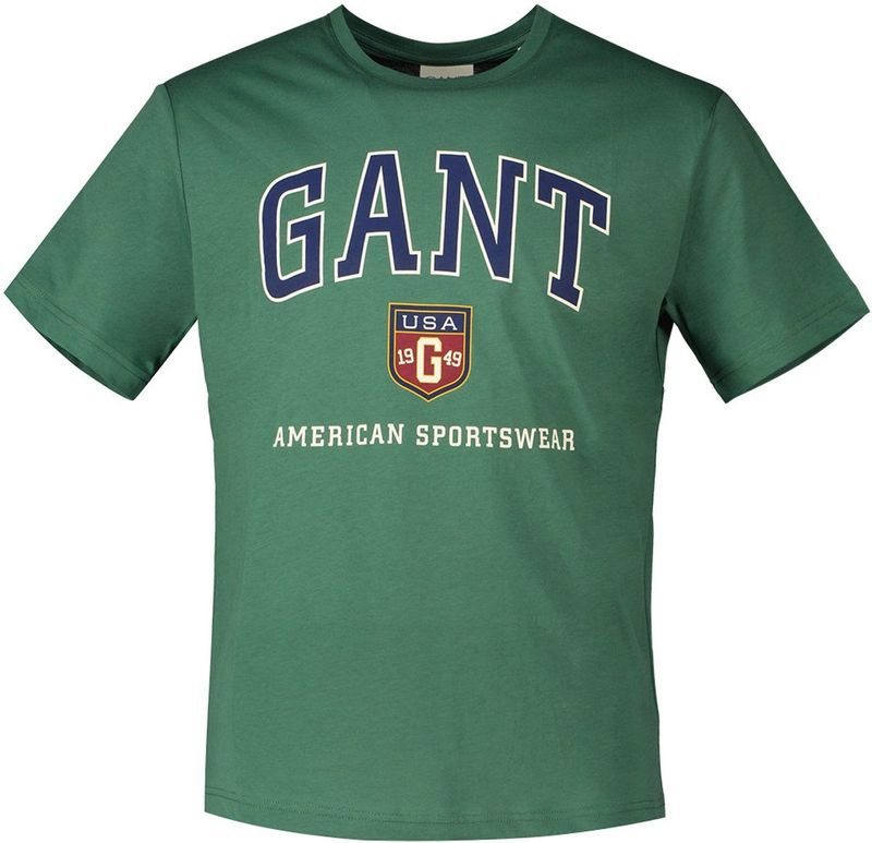 Gant - Graphic T-shirt - Groen - Korte Mouwen - Man