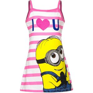Minions Jurk - Roze - Spaghettibandjes - Maat 98 (3 jaar - 98 cm)