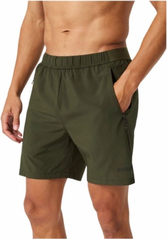Björn Borg - Borg Zip Shorts - Sportbroek - Forest Night - 7-inch lengte