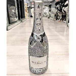 Crushed Diamond FlesGlitter beeldje plank sitter hart ornament romany - luxe interieurdecoratie