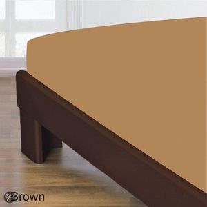 Homéé® Katoen Hoeslaken - 80x200 + 30cm - gladde 100% Katoen - licht bruin