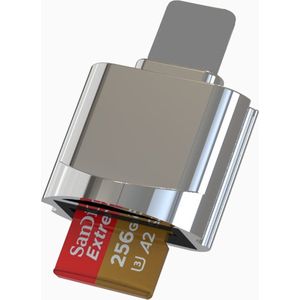 NÖRDIC Lightning Kaartlezer MicroSD UHS-I Zilver