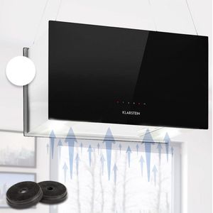 Klarstein Kronleuchter L Eilandafzuigkap - 60cm Breed - Afvoer: 590M³/H - LED-Verlichting - Touch Bediening - Zwart