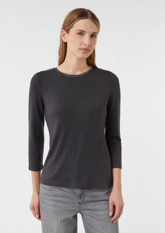 comma - T-Shirt - Slim-fit - Zacht - 3/4 Mouwen