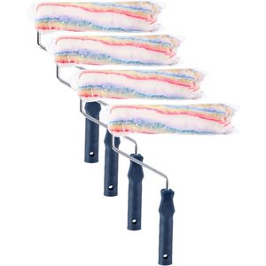 Kinzo Muur vacht verfroller met beugel - 4x - 6 x 25 cm - Verfspullen - Schilderen - Brede rollers