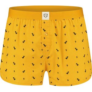 A-dam Yellow Dino - Boxershort - Katoen - Onderbroek - Ondergoed - Heren - Geel - L