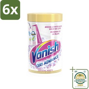 Vanish Oxi Advance - Kristalwit - Vlekkenverwijderaar Poeder - Zonder Bleek - 1.2 kg - Voordeelverpakking - 6 stuks - Bleekvrije was - Vlekken verwijderen