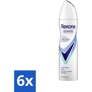 6 x Rexona Women - Deodorant Spray - Cotton Dry - Zachte Frisheid - 150 ml - Rexona - Antitranspirant - Deodorant - Vrouwen - Cotton Dry