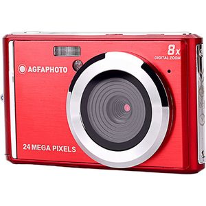 AGFA PHOTO Realishot DC5500 - Appareil Photo Numérique Compact, 24 MP, Ecran LCD 2,4"", Zoom Digital 8x, Vidéo HD 720p, Mémoire Externe SD, Batterie Lithium -Rouge
