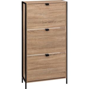 5five schoenenkast Aliaj 3 lades 24x63x122 cm 18 paar - bruin