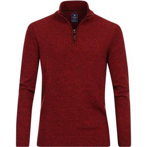 Redmond - Schipperstrui - Rood - Wol met Katoenmengsel - Opstaande Kraag