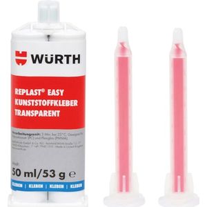 Wurth - Replast® easy transparant kunststoflijm - replast® easy transparant kunststoflijm inhoud 50 ml